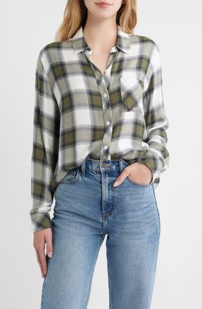 Rails Hunter Plaid Button-Up Shirt in Olive Ivory at Nordstrom, Size X-Small