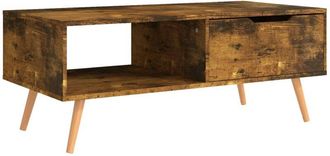 vidaXL Coffee Table Smoked Oak 100x49.5x43 cm Engineered Wood Vidaxl