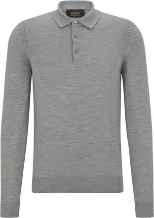 HUGO BOSS Mens Regular Fit Long Sleeve Sweater in Silver - Size 2XL