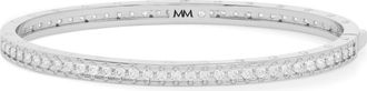 Melinda Maria Ashley Pav&eacute; 18k Gold Plate Cubic Zirconia Cuff in Silver-White at Nordstrom, Size Medium