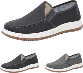 Generic Moccasins, Mens Casual Shoes, Slip-On Trainers, No Laces, Slip-On Shoes, Soft Loafers, Lightweight Summer Shoes, Flat Sole, Fabric Shoes, Plain Fitnes