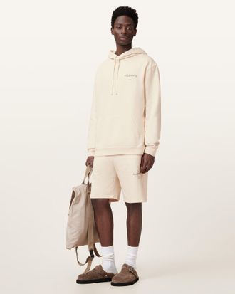 AllSaints Cotton Underground Pullover Logo Hoodie, Size: XL