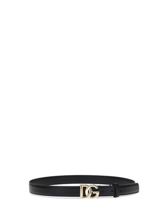 Dolce & Gabbana Womens Leather Belt Nero Calf Bos Taurus E Braces
