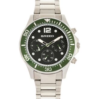 Breed Pegasus Bracelet Watch w/Day/Date in Green/silver at Nordstrom