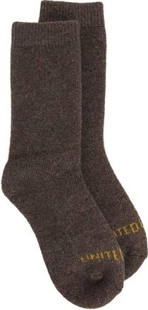 United By Blue Cushioned Wool & Yak Blend Crew Socks in Sepia Heather at Nordstrom, Size Medium