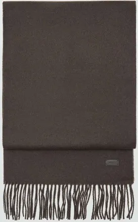 Mango Sciarpa tinta unita frange cioccolato - Uomo - Taglia unica - MANGO MAN