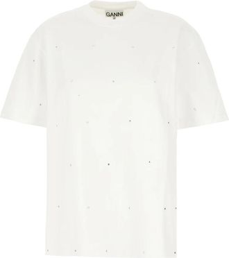 Ganni T-Shirt - Dames - T-shirts - Wit - M - Tops