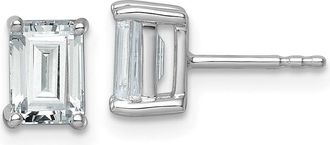 Diamond2Deal 14k Gold Emerald 2 ct Lab Grown Diamond Stud Earrings VS Clarity, D-E Color