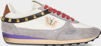 Valentino Garavani Embroidered Rockstud Low-Top Sneakers