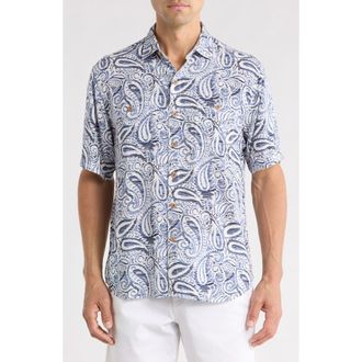 Tommy Bahama Veracruz Cay Sands Short Sleeve Button-Up Shirt in French Blue at Nordstrom, Size Xxx-Large