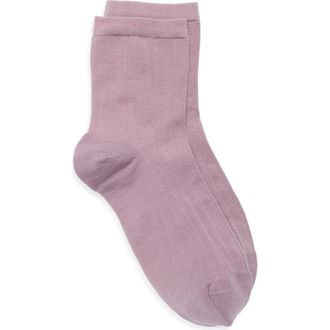 Nordstrom Wide Rib Ankle Socks in Purple Fog at Nordstrom, Size 9