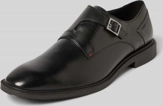 HUGO BOSS Monkstraps aus Leder mit Rollschließe Modell GRYFF in Black, Größe 40