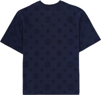 Casablanca Monogram-Embroidered Organic Cotton T-Shirt - Blue