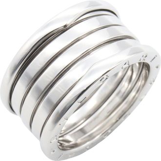 Bulgari Silver White Gold (18K) Band Ring (Pre-Owned)