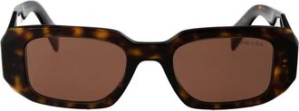 Prada PR 17Ws Rechthoekige Zonnebril - unisex - Zonnebrillen - Bruin - 49 MM - Accessoires