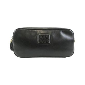 Miu Miu Pre-owned Soft Calf Waist Bag - Dames - Pre-owned - Zwart - Maat: ONE Size Leer