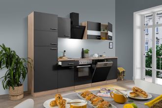 Respekta Cucina Blocco Cucina Blocco Cucina Componibile Rovere Grigio Merle 280 Cm Respecta