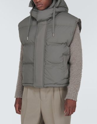 Ami Mens Padded Down Puffer Gilet Jacket Grey Clothing > Coats &