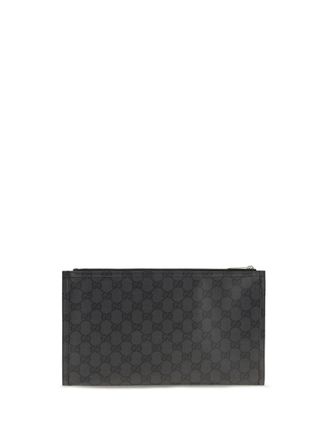 Gucci Mens Essence Classic Large Pouch Black Fabric Clutches