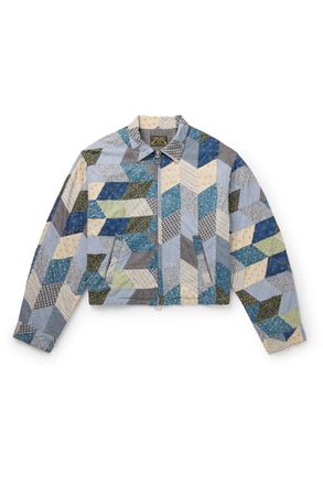 KAPITAL Yabane Cropped Quilted Patchwork Cotton and Linen-Blend Jacket