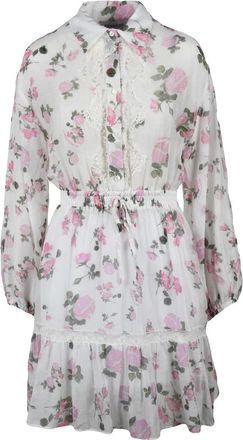 Ermanno Scervino Short Gauzed Dress - White/Pink