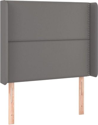 vidaXL Cabecero Con Led Cuero Sint&eacute;tico Gris 93x16x118/128cm Vidaxl