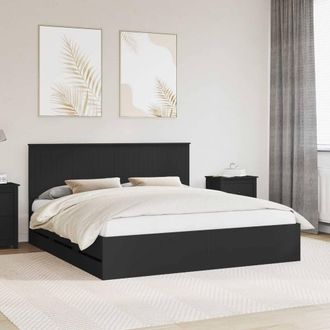 Berkfield Home Bed Frame with Drawer Black 180 x 200 cm Engineer Wood