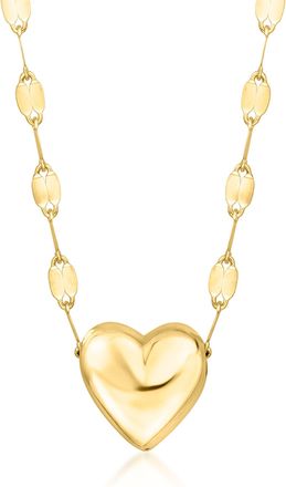 Ross-Simons Italian 10kt Yellow Gold Puffed Heart Necklace