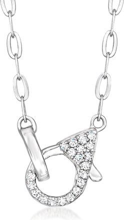 RS Pure by Ross-Simons Sterling Silver Paper Clip Link Necklace With Diamond Lobster Clasp