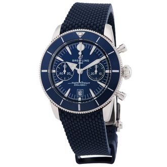 Breitling Pre-owned Breitling Superocean Chronograph Automatic Chronometer Blue Dial Mens Watch AB0156161C1S1