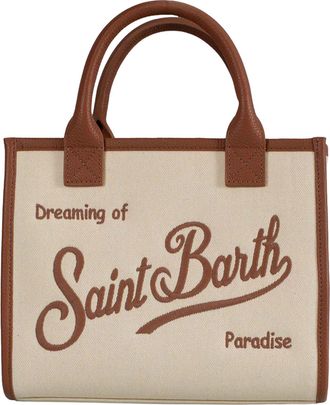 MC2 Saint Barth Structured Midi Shoulder Bag with Leather Accents