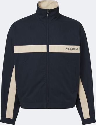 Saint Laurent Chaqueta de lona de algod&oacute;n con logo