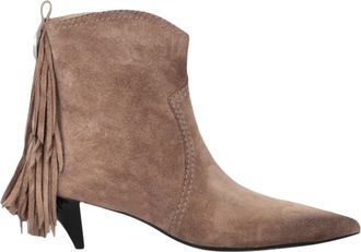Pinko Soft Suede Ankle Boots With Playful Tassels
