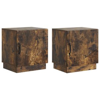 vidaXL Mesita De Noche 2 Pcs Roble Ahumado 43 X 34,5 X 47 Cm Vidaxl