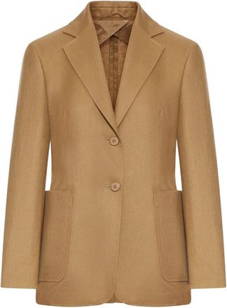 Max Mara Beige Notched Lapel Blazer