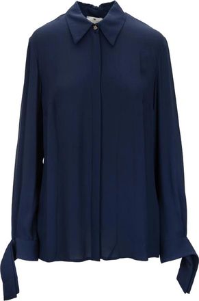 Elisabetta Franchi Dames Knoopblouse - Dames - Overhemden - Blauw - S - Overhemden
