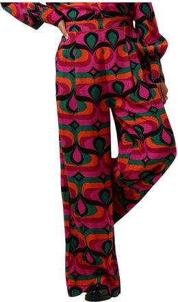 Idano Hilde Sixties Wide Broeken - Dames - Wijde Broeken - Veelkleurig - XS - Broeken