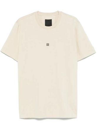 Givenchy Katoenen T-shirt met 4G-borduurwerk - Beige