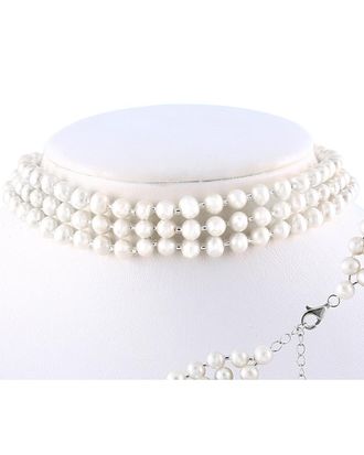Splendid Pearls Rhodium Plated Silver 5-6Mm Freshwater Pearl Choker Necklace