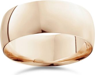 Pompeii3 9mm Dome High Polished Wedding Band 14K Rose Gold Size Selectable
