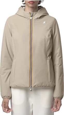 K-Way Lily St Warm Double Jacket - Dames - Regenjassen - Beige - XL - Polyester - Jassen