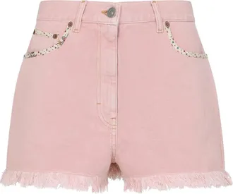 Valentino Denim Shorts - Dames - Denim shorts - Roze - W27 - Denim - Korte Broeken