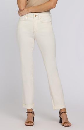 NYDJ Marilyn Triple Stitch High Waist Straight Leg Jeans in Vintage White at Nordstrom, Size 18P