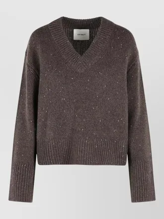 Lisa Yang anella sparkly cashmere v neck sweater