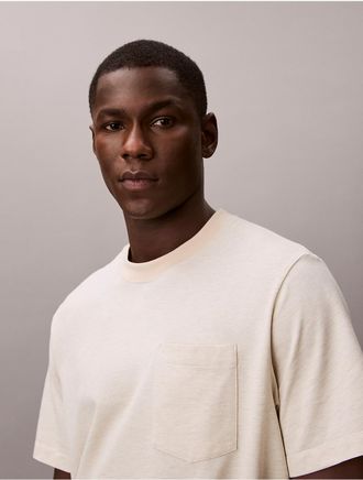 Calvin Klein Mens Cotton Blend Relaxed T-Shirt - White/Natural - 2XL
