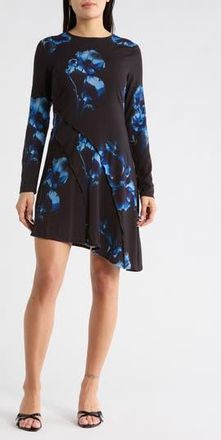 Desigual Asymmetric Long Sleeve Dress in Black at Nordstrom Rack, Size X-Small