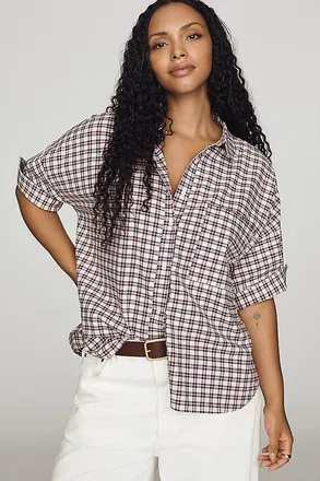 Maeve Mabel Boxy Oxford Shirt Top