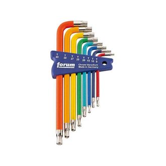 Forum Juego De Llaves Acodados Torx - Cabeza Esf&eacute;rica, Barnizado, Cantidad : 8 Unidades, Contenido T 9 T 10 T 15 T 20 T 25 T 27 T 30 T 40