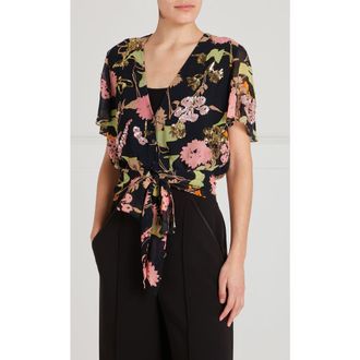 Temperley London Maisie Blouse in Black Mix at Nordstrom, Size 8