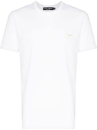 Dolce & Gabbana logo-tag cotton T-shirt - men - Cotton - 46 - White